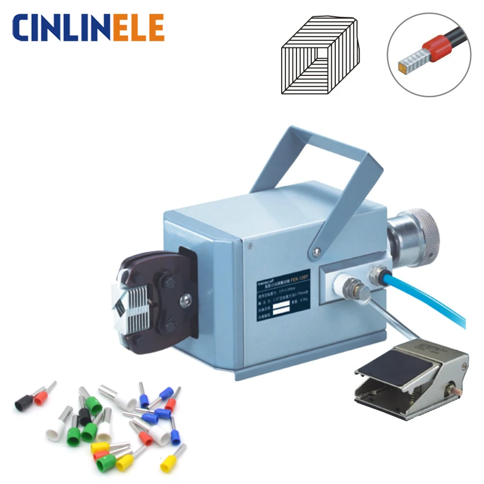 

FEK-120Y Pneumatic Type Terminal Crimp Machine Pneumatics Air Tools 0.08-120mm ferramentas Tube Large Terminals HSC8 6-4