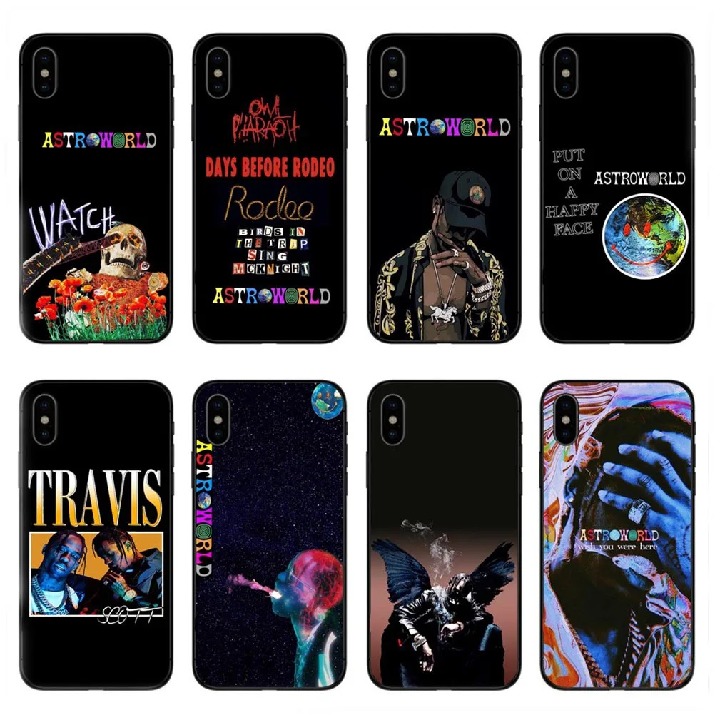 Чехлы для телефонов Travis scott astroworld sicko mode iPhone 5 5S SE 6 6S Plus 7 8 X10 XR XS MAX черный чехол из
