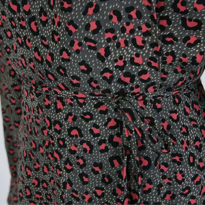 Женское платье с леопардовым принтом Mozuleva Асимметричное Платье макси круглым