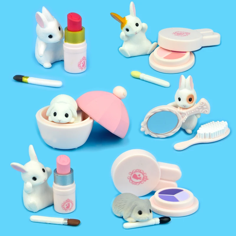 Япония Подлинная капсула игрушка милые животные красота Банни Макияж Губная