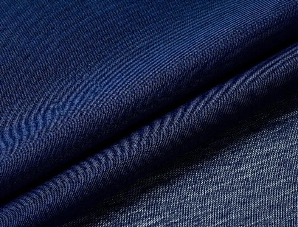 Темно-синие тюлевые занавески для украшения гостиной Современные однотонные