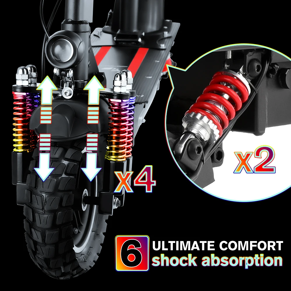 Электрический скутер 13 Ач 45 км/ч электрический самокат для взрослых 10 дюймовый