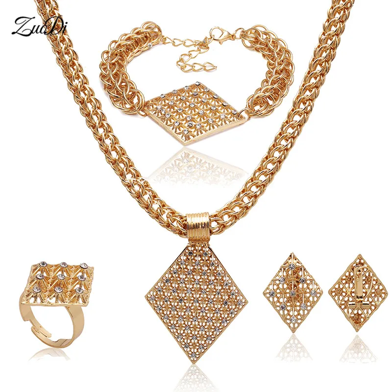 

ZuoDi Fashion African Beads Jewelry Set Costume Design Exquisite Dubai Gold Color Jewelry Set Nigerian Women Wedding jewelry set