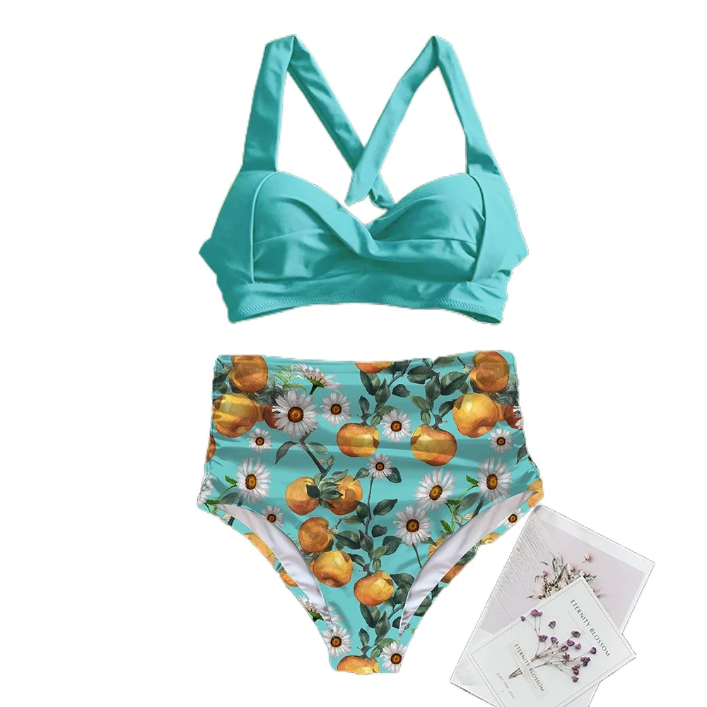 

High Waist Sexy Swimwear Women Bikini Set 2021 Push Up Swimsuit Female Biquini Bathing Suit Beach Swimming Bathers for Girl