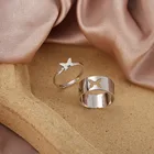 Kpop бабочки для женщин, кольцо, кольцо из нержавеющей стали наборы винтажные хрустальные цветы настроение кольца 2021 тренд себе полые коренастый кольца ювелирные изделия аксессуары