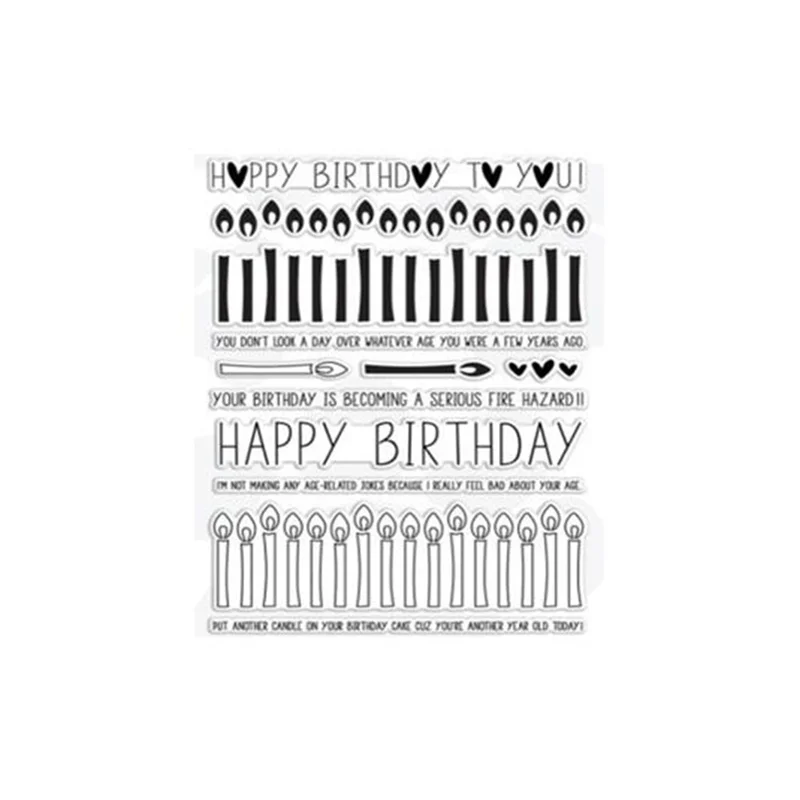

2021 Clear Stamp Letter Digital Star Pigeon Candle Happy Birthday Decor Whale Flower Scrapbook Paper DIY Soft Seal Handcrafts