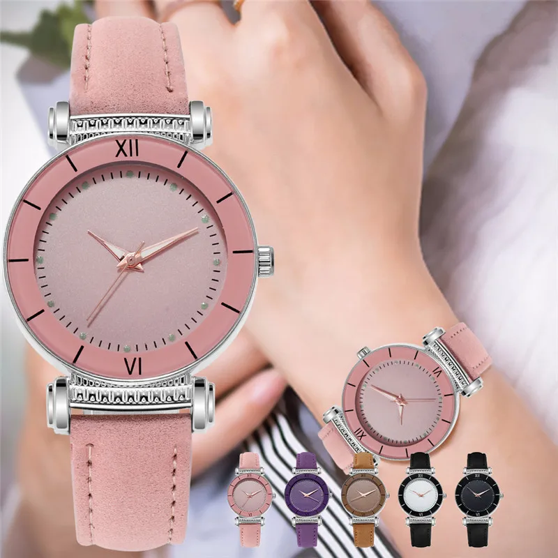 

Women Vintage 2021 Men's Luminous Frosted Leather Wrist Watch Christmas Gift