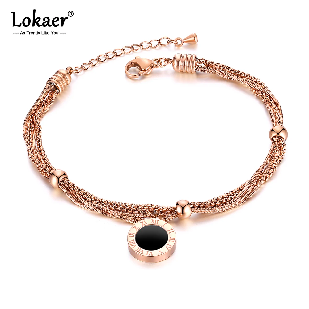 Модный свадебный браслет из титановой стали с римскими цифрами многослойный