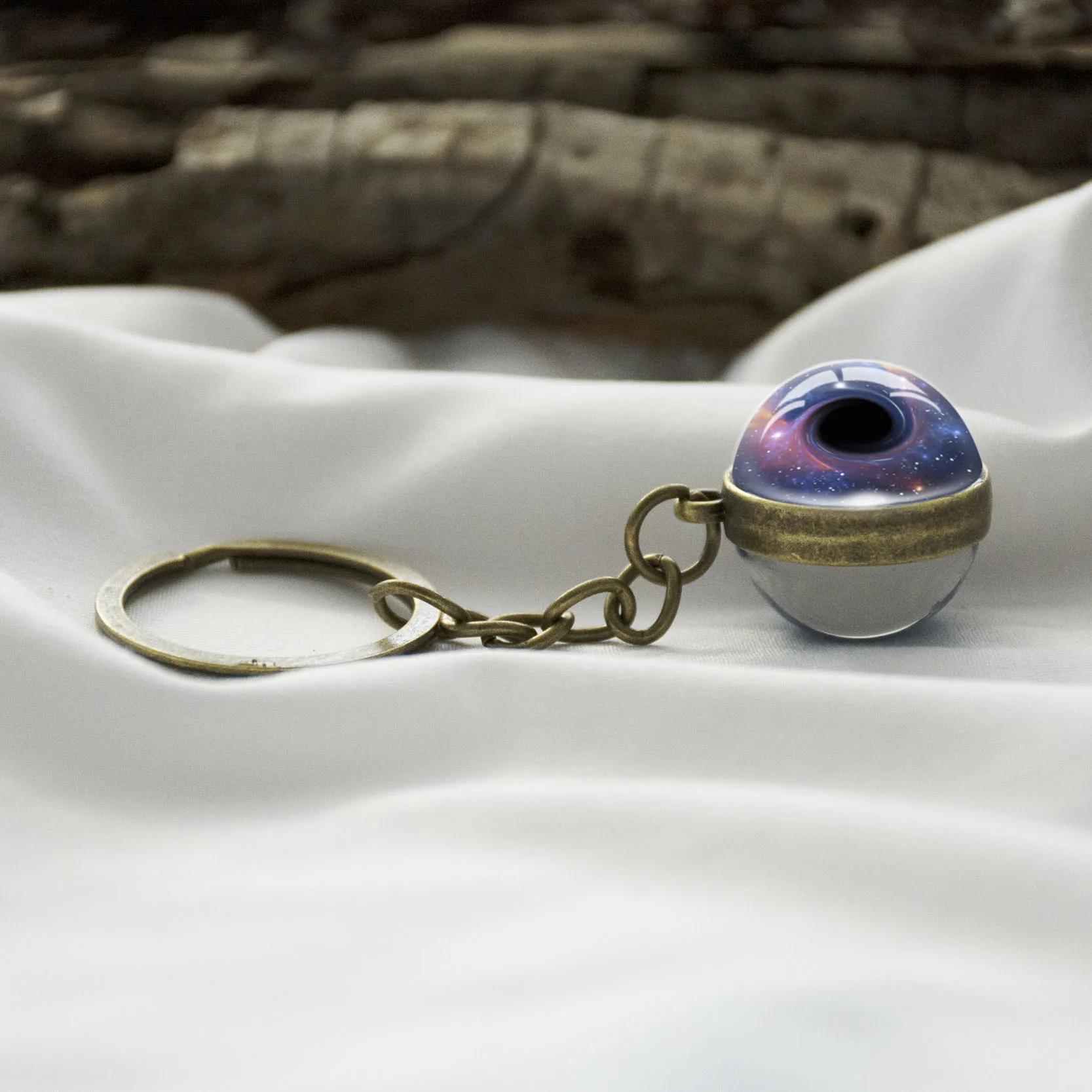 Галактика Туманность Вселенная мода автомобиль брелок Мода Двусторонняя Стекло