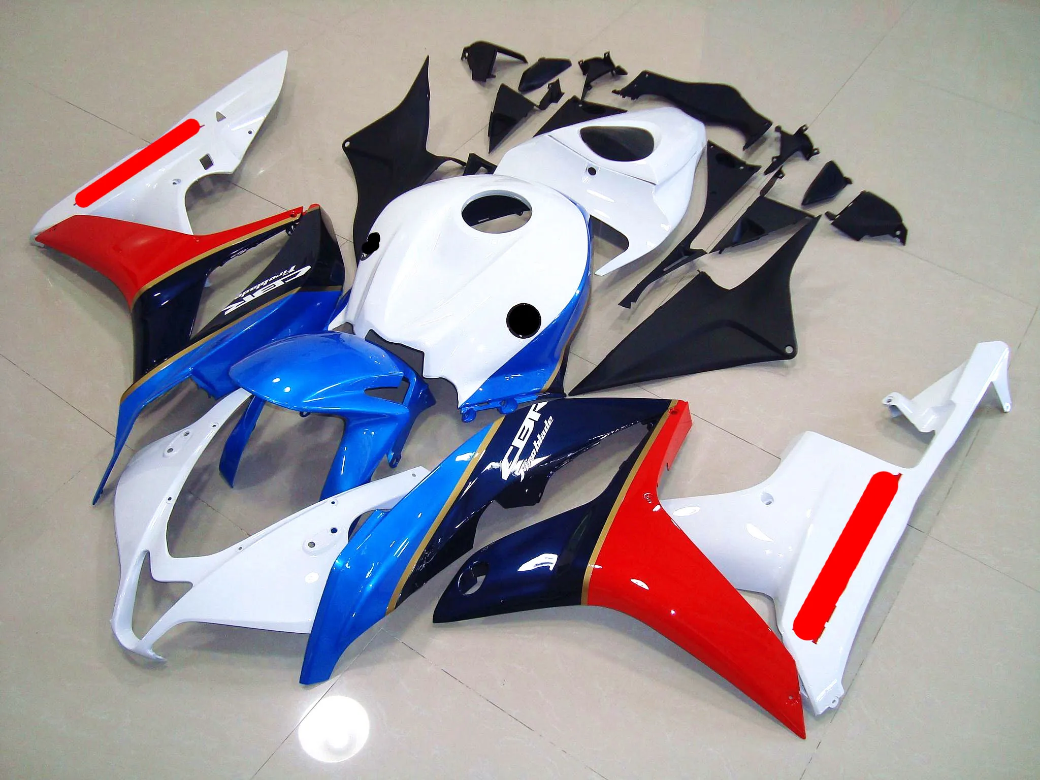 

Motorcycle Fairings Kit Fit FOR HONDA CBR600RR 2007-2008 Bodywork set High quality ABS injection Red White