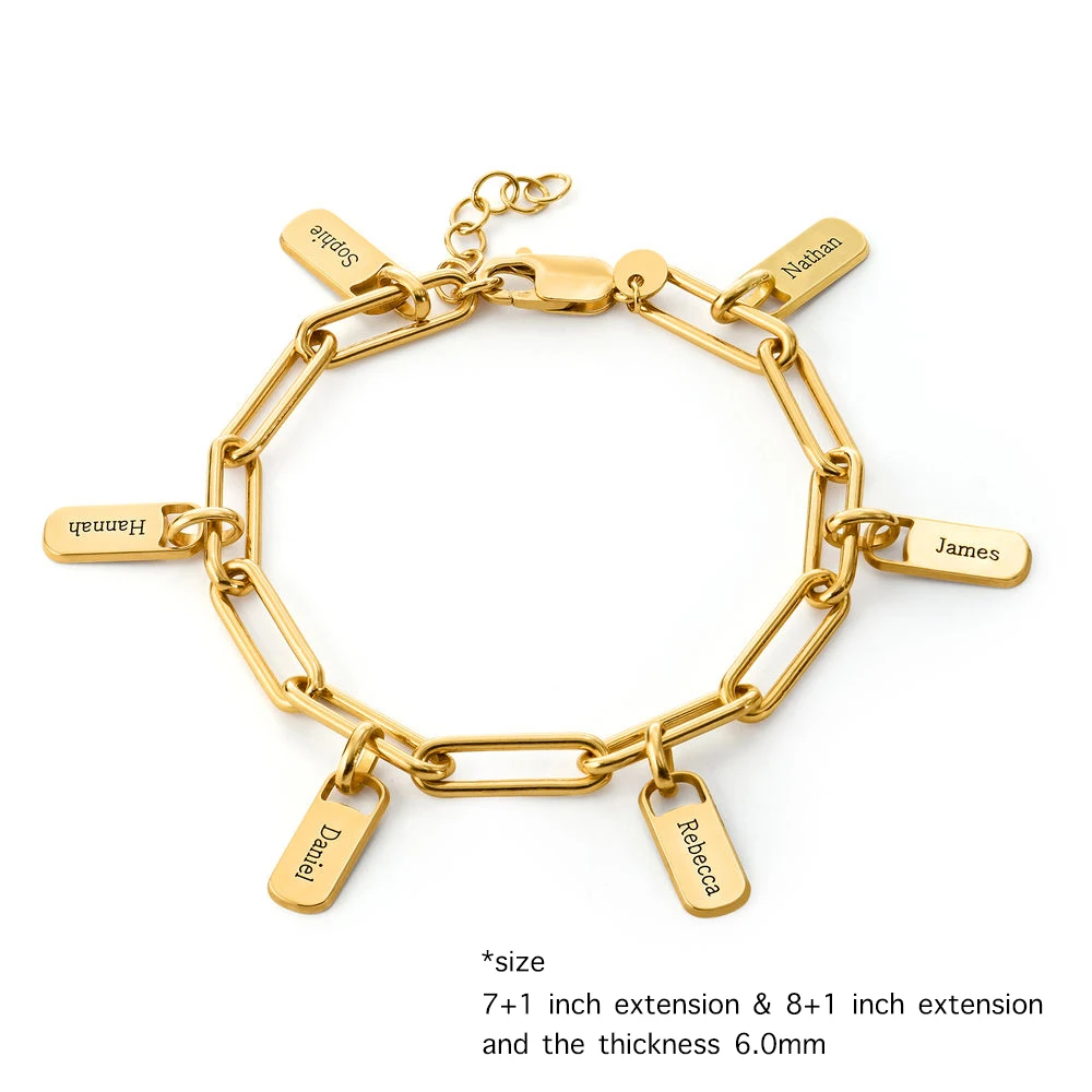 Браслет-цепочка из нержавеющей стали с гравировкой имени |