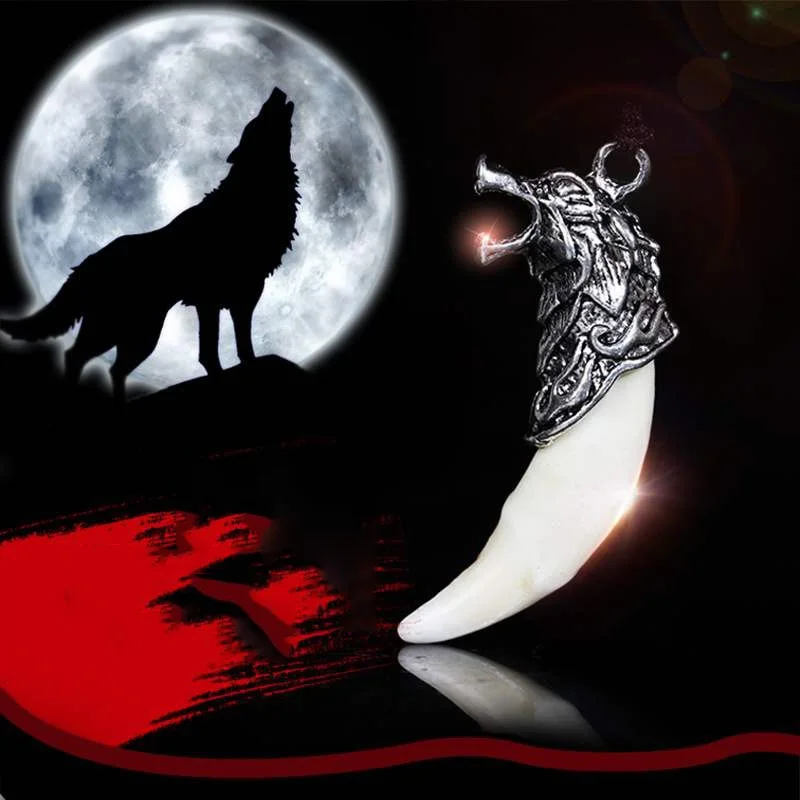 Для мужчин волк Gog зубы ожерелье с острой подвеской модные храбрый счастливчик