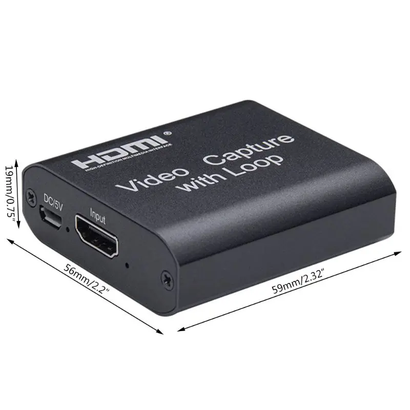 

1080P 4K HDMI-compatible Video Capture Device HDMI-compatible to USB 2.0 Video Capture Card Dongle Game Record Local Loop Out