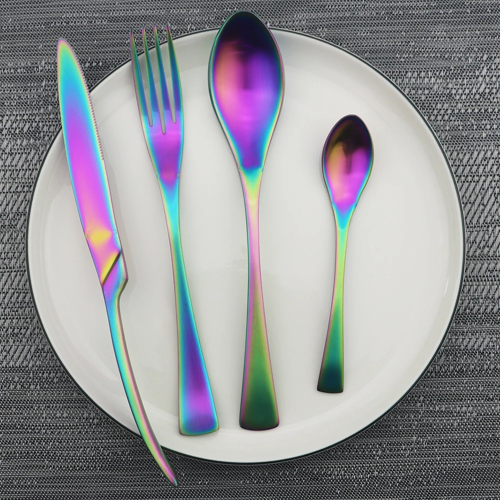 Набор золотых столовых приборов из нержавеющей стали 304 набор металлических нож