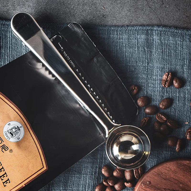 2 шт. кофейная ложка с зажимом из нержавеющей стали для пакета специй чая кофе