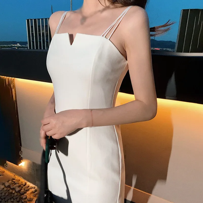 

Nightclub Dress Suspender Bar V-neck Small Banquet Party Bag Hip Slim Vestidos Party Holiday Dress Femme vestido de mujer