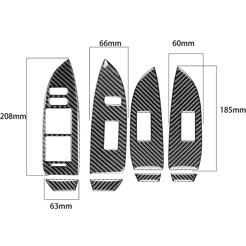 

for Toyota Prius 2012-2015 Carbon Fiber Car Door Control Window Lift Switch Panel Cover Trim Sticker Accessories, LHD