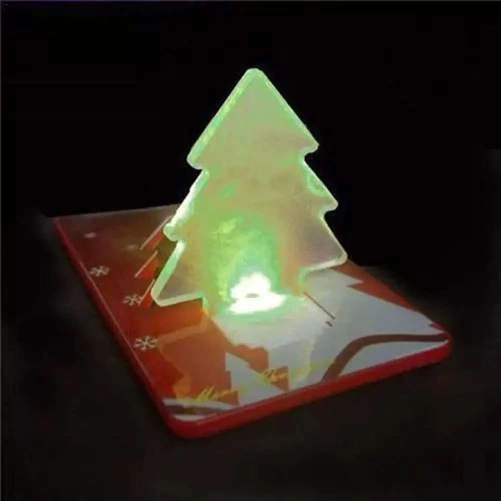 

2019 Hot Sell Lovely Chritmas gift Portable Credit Card Size Wallet Purse Pocket LED Night Light Bulb Lamp Christmas tree shape