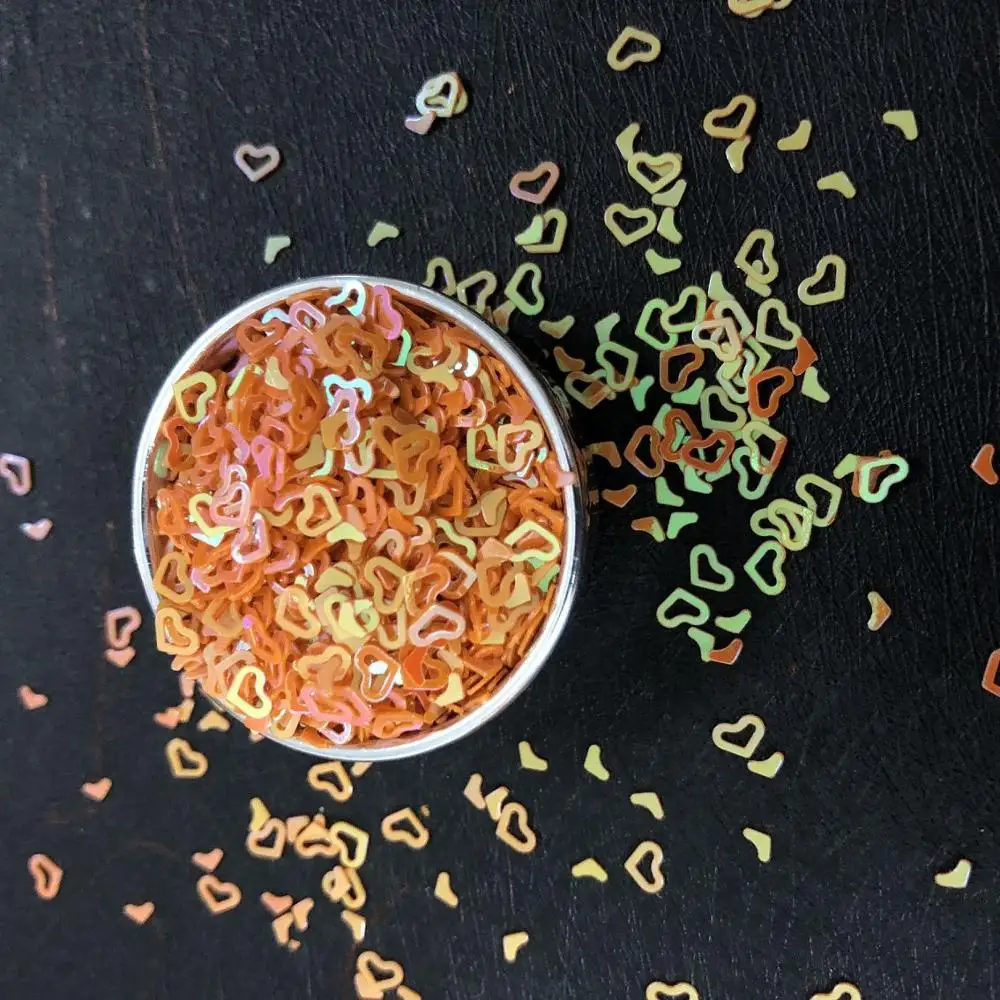 orange 10 г/упак. 4 мм Сердце блесток наполнитель DIY лук и ремесло материал ручной работы - Цвет: orange