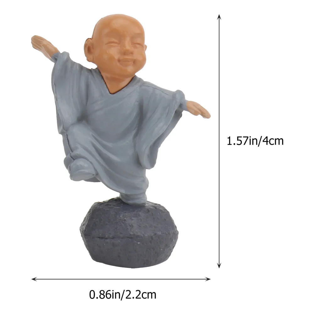 

8Pcs Resin Crafts Little Monk Ornaments Landscaping Decorations (Random Style)
