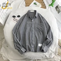 new long sleeve mens shirts spring summer striped slim fit laple collar shirt male clothes