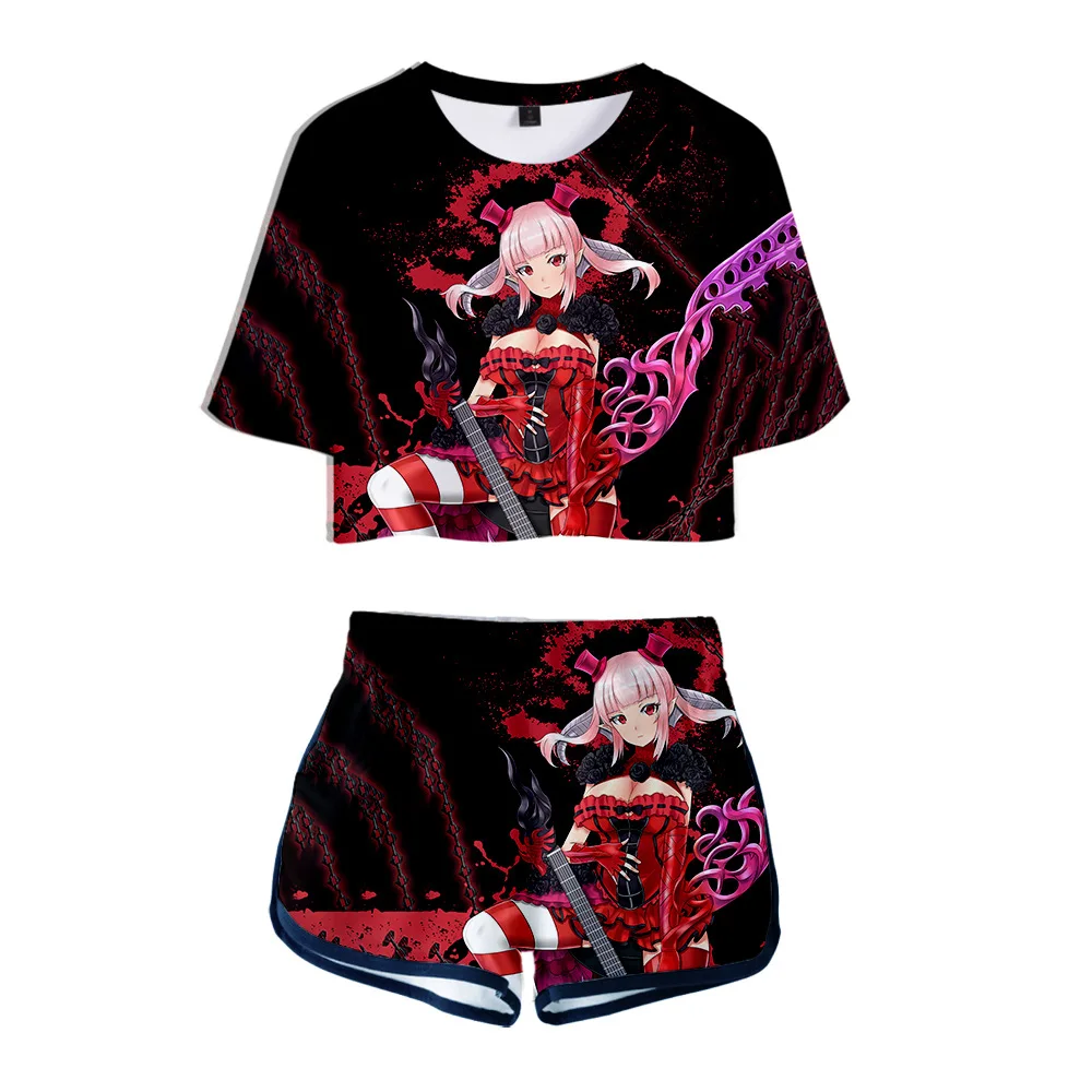 

Women Two Piece Set The Seven Deadly Sins Outfits Kawaii 3D Print Short Sets For Women For Summer Cartoon Woman Casual Clothes