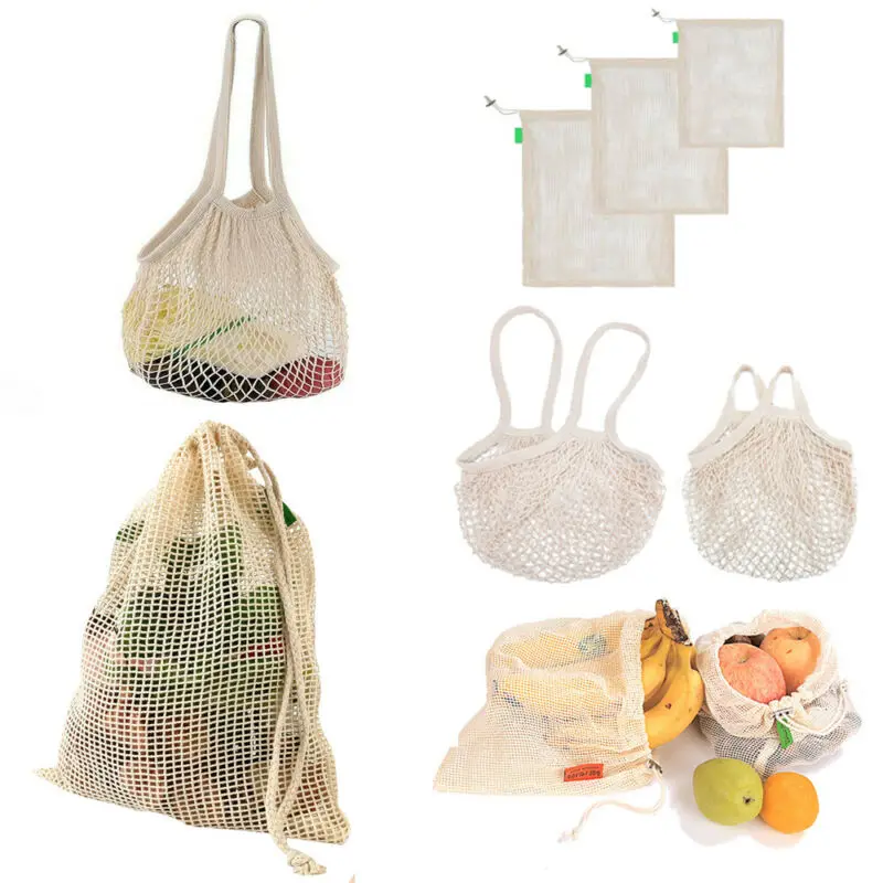 

NoEnName-Null String Shopping Bag Grocery Handbag Tote Mesh Net Woven Mesh Bag Reusable Fruit Storage Shopper New