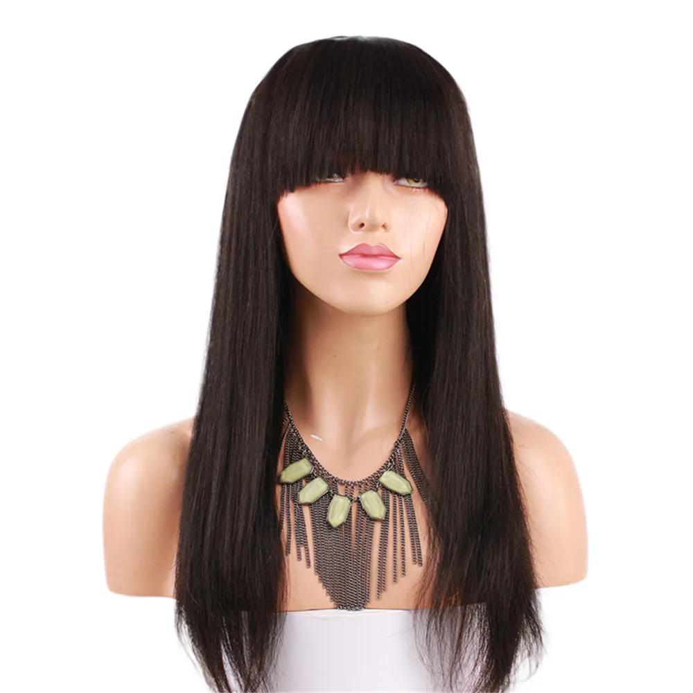 Eseewigs светильник Yaki 13x4 кружевные передние человеческие волосы парики с челкой Бразильские Remy человеческие волосы без клея парик для всех женщин Детские волосы
