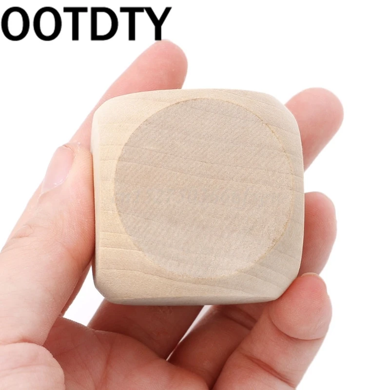 40 мм пустое дерево игральные кости Детские игрушки печать гравировка живопись DIY