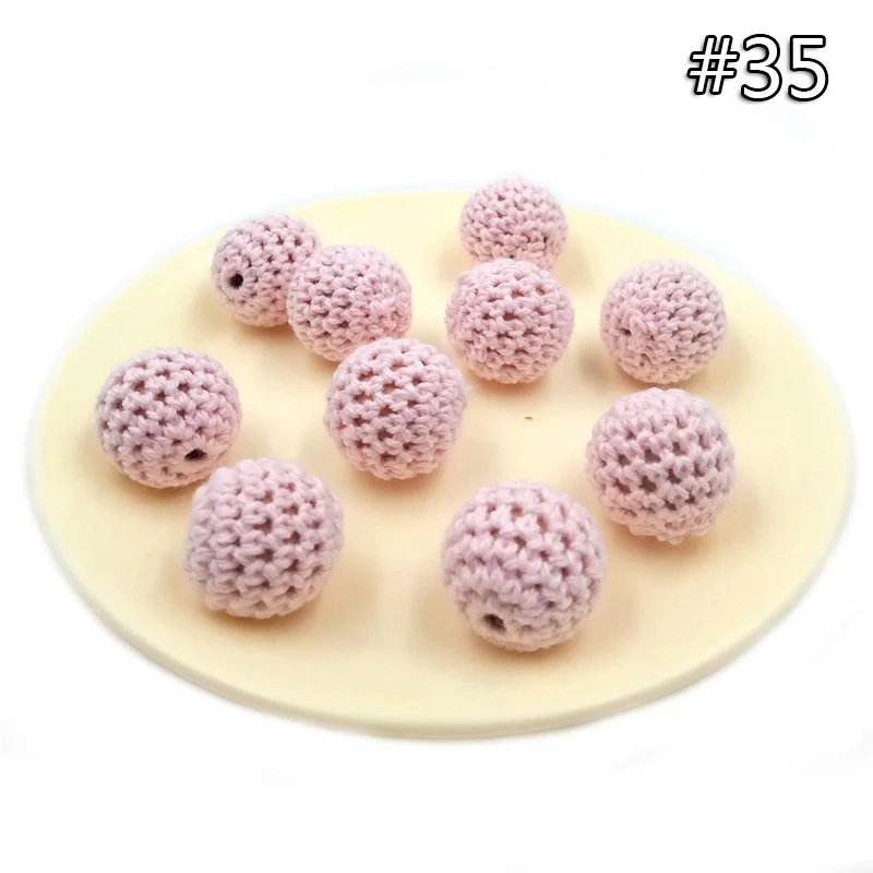 wood teether 35 5 шт. детский прорезыватель, вязаные крючком бусины, 16 мм, деревянный прорезыватель, подвесная детская коляска, аксессуары для детской коляски, зажим для пустышки, деревянная кукла младенца - Цвет: wood teether 35