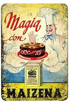 

Retro Sign Cake Maizena Vintage Metal Tin Sign - Home Pub Decor Bar Man Cave Garage Decor Restaurant Decor Seaside Shop Decor