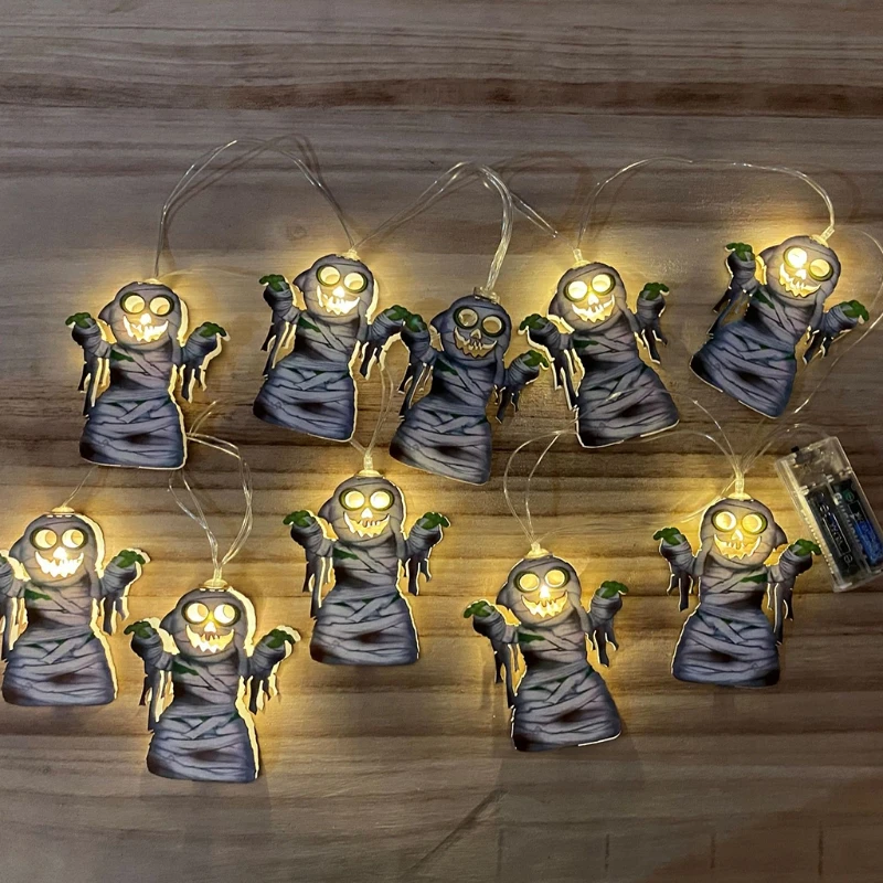 

Halloween Pumpkin String Lights Battery Powered LED Outdoor Decorative Rope Lights for Halloween Christmas Decoration M6CE