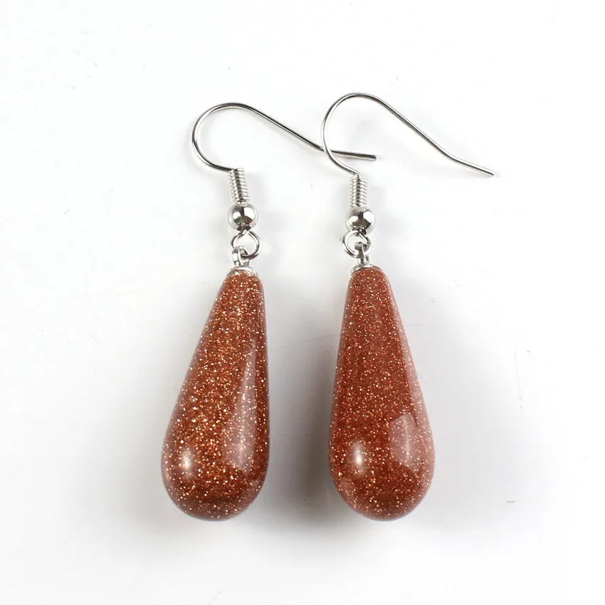 Женские посеребренные серьги FYSL в форме капли воды с малахитовым камнем