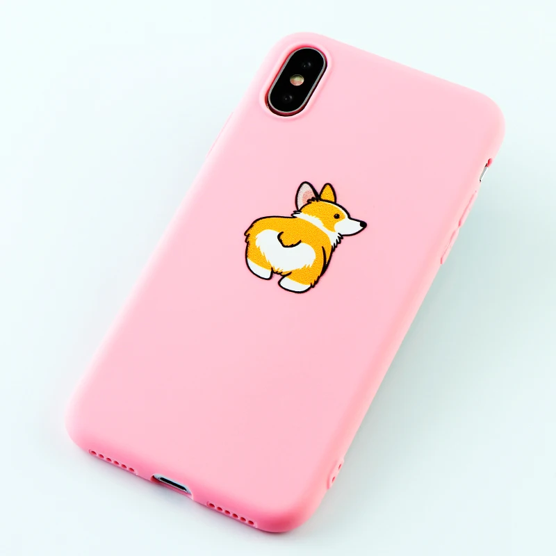 8605-pink Чехол для телефона Corgi s для iPhone Pro 6s 7 8 11 Plus X XS чехол для MAX XR забавная Милая собачья попка Мягкие силиконовые приспособленные аксессуары для задней крышки - Цвет: 8605-pink