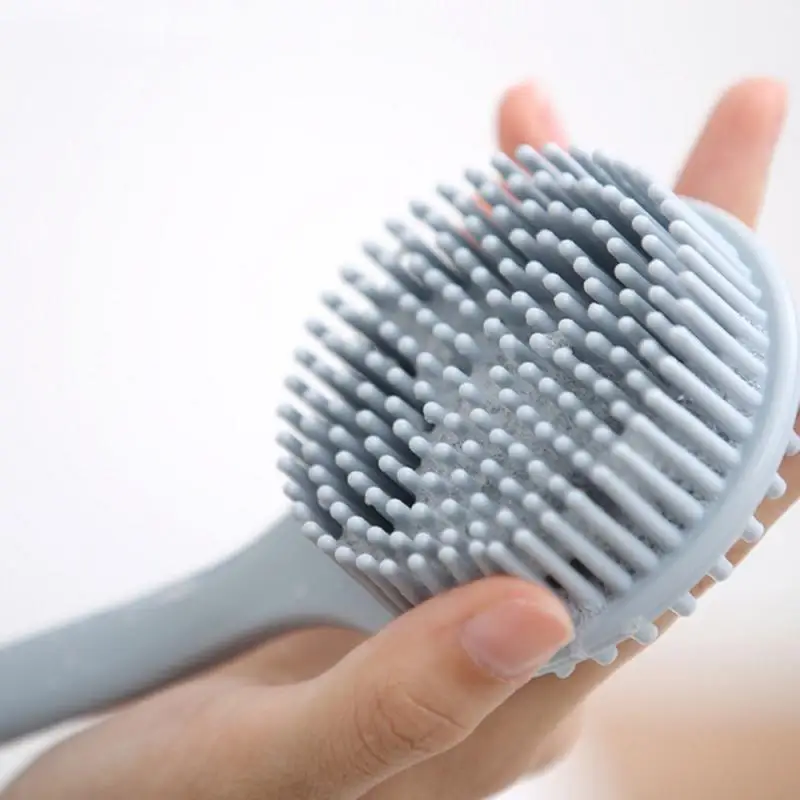 Многофункциональная силиконовая щетка для ванны с длинной ручкой двусторонний