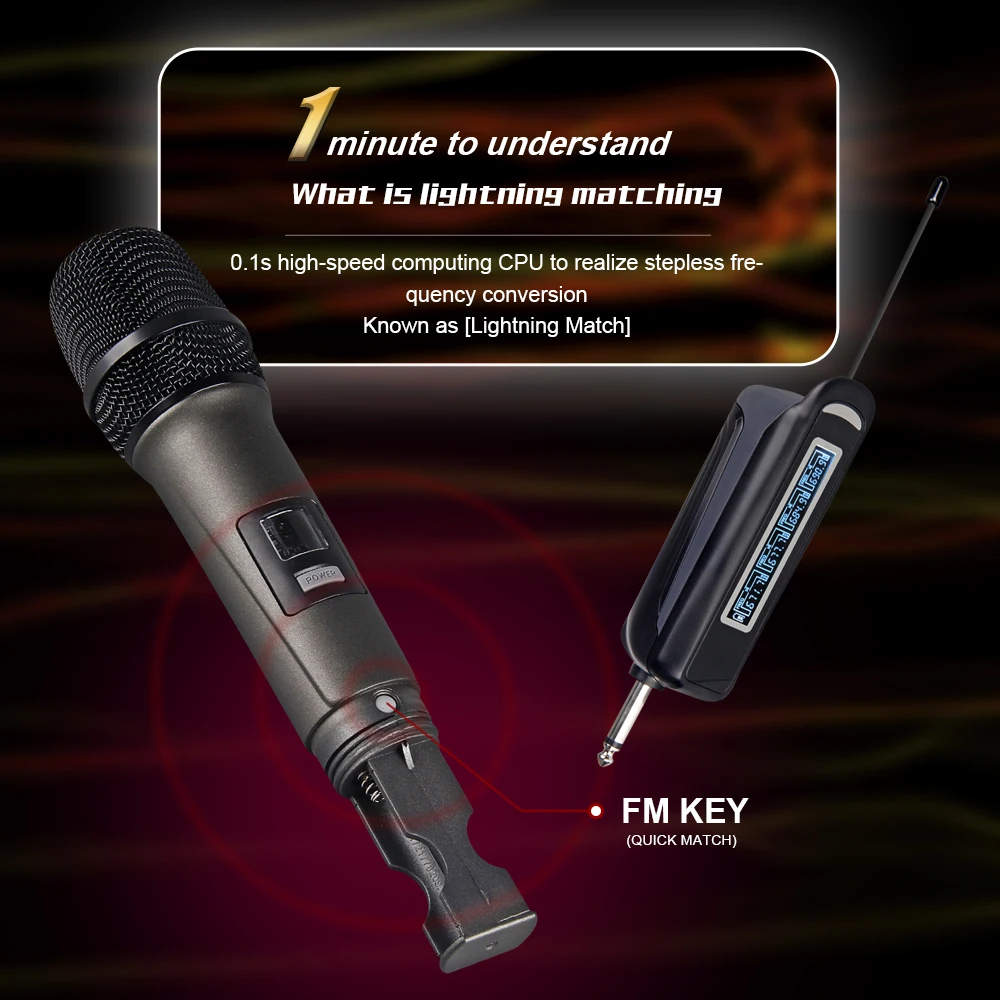 Профессиональный беспроводной микрофон G MARK x 440 для караоке 4 канала