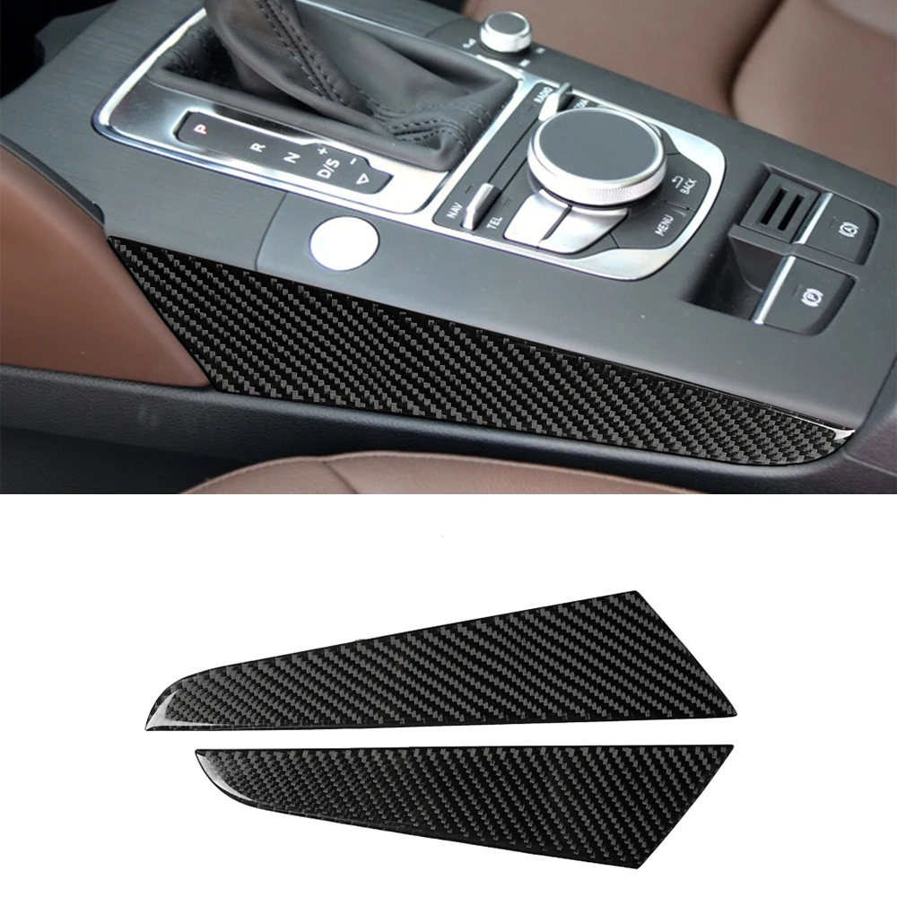 

Gear Shift Panel Decoration Cover Trim Sticker Decal for Audi A3 2014 2015 2016 2017 2018 2019 Car Accessories Carbon Fiber