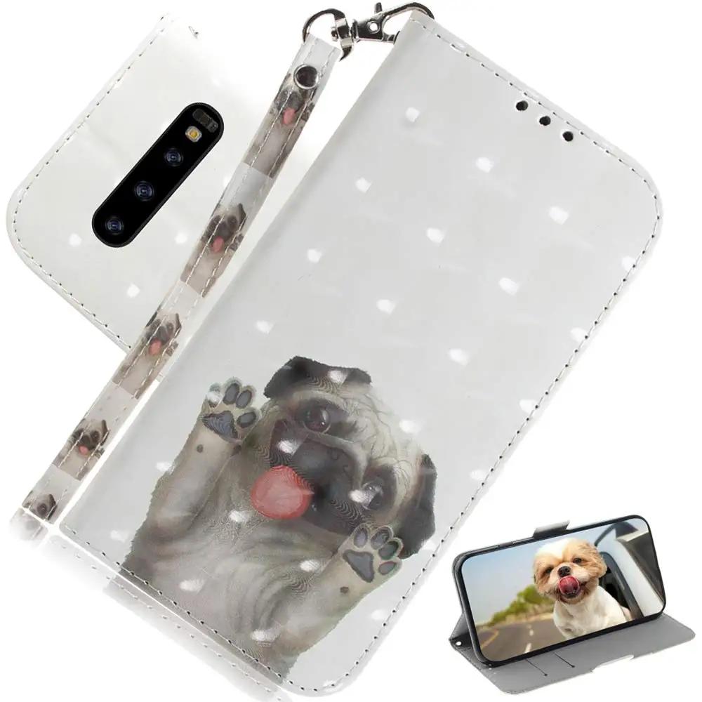 Dog 3D(полиуретан) с откидной крышкой для samsung Galaxy A70 A50 A30 A20 A10 A40 A60 A80 A20E чехол с мультипликационным принтом из искусственной кожи чехол для samsung A50s A30S - Цвет: Dog