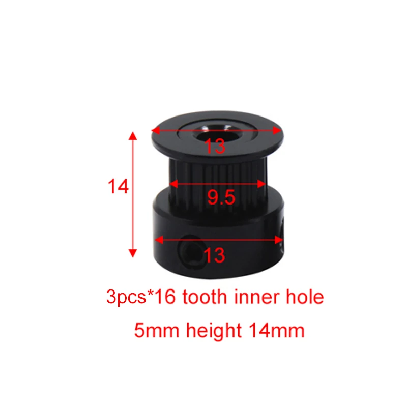 ID5mm ht14mm 16tooth Gt2 зубчатый шкив 6 мм пропускная способность gt2 16 Зуб 20 зубчатый шкив детали 3d принтера - Цвет: ID5mm ht14mm 16tooth