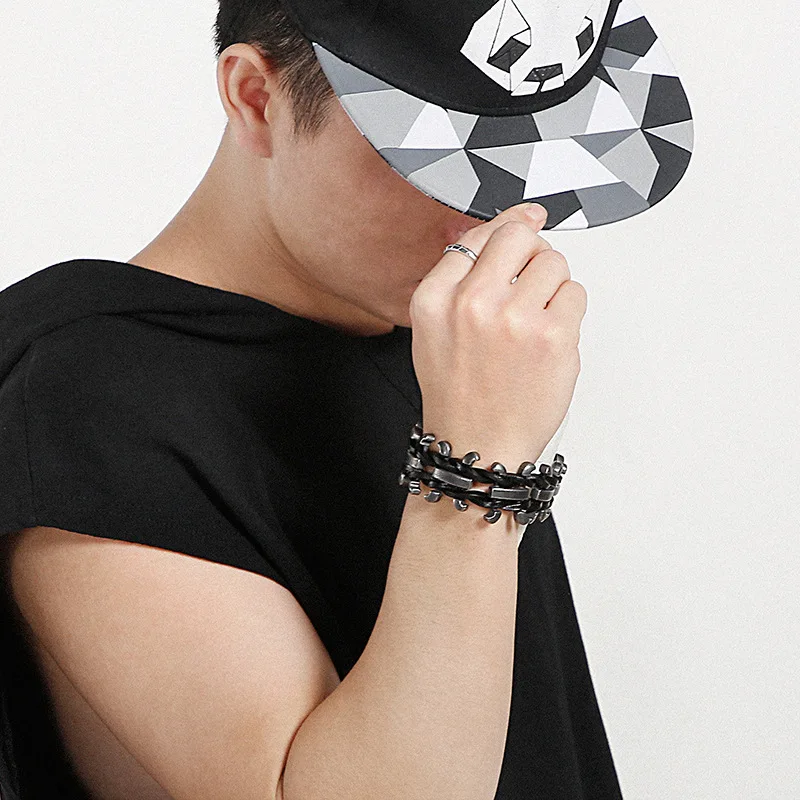 

Vintage Punk Style Frosted Bracelet Is An Exquisite Jewelry Gift for Men