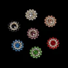 Пуговицы Стразы в форме цветка со стальным дном, блестящие Кристальные стеклянные камни, украшения для одежды, Швейные аксессуары, 10 шт.