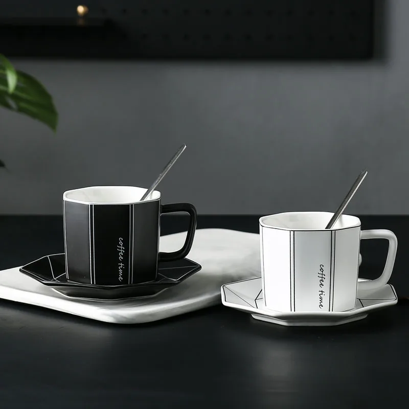 

Ceramic coffee cup saucer simple continental office mugs creative breakfast