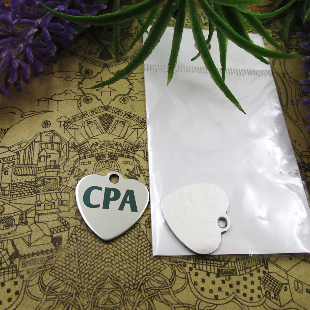 10 шт. -- &quotAccounting - CPA&quot подвески из нержавеющей стали 5 видов стилей для выбора DIY