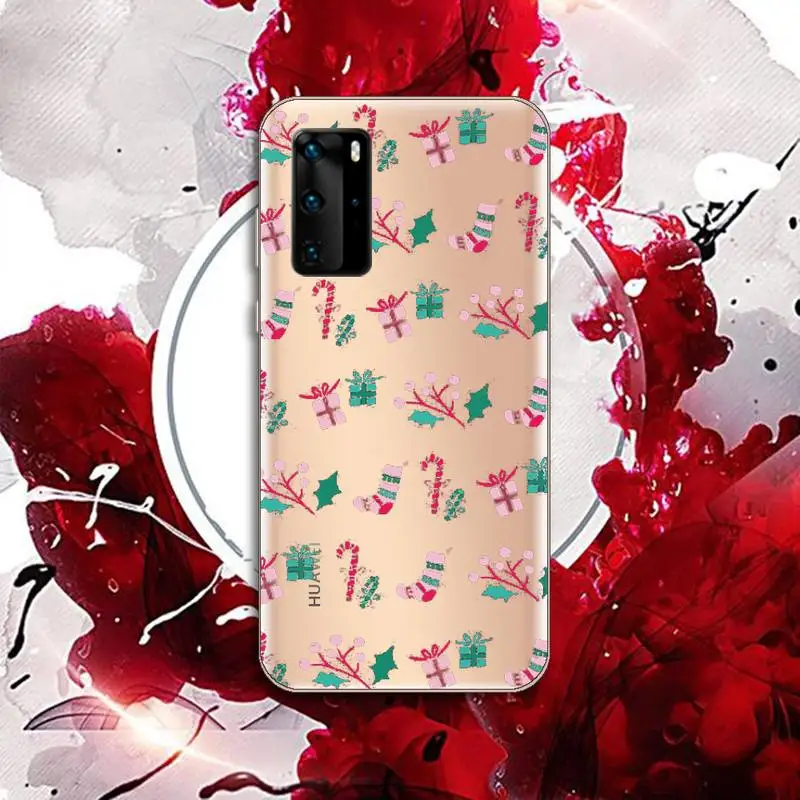 

Fashion Christmas cute cartoon Phone Case Transparent for Huawei P honor 8 10i 20 30 40 smart 2019