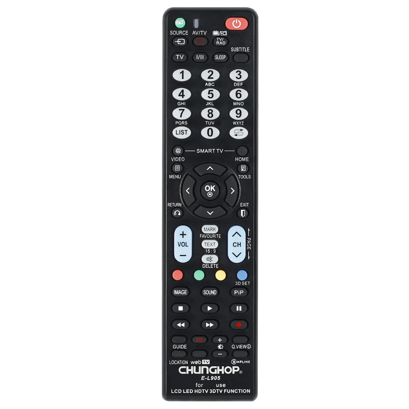 

Chunghop E-L905 подходит для LG TV universal remote control brand new original