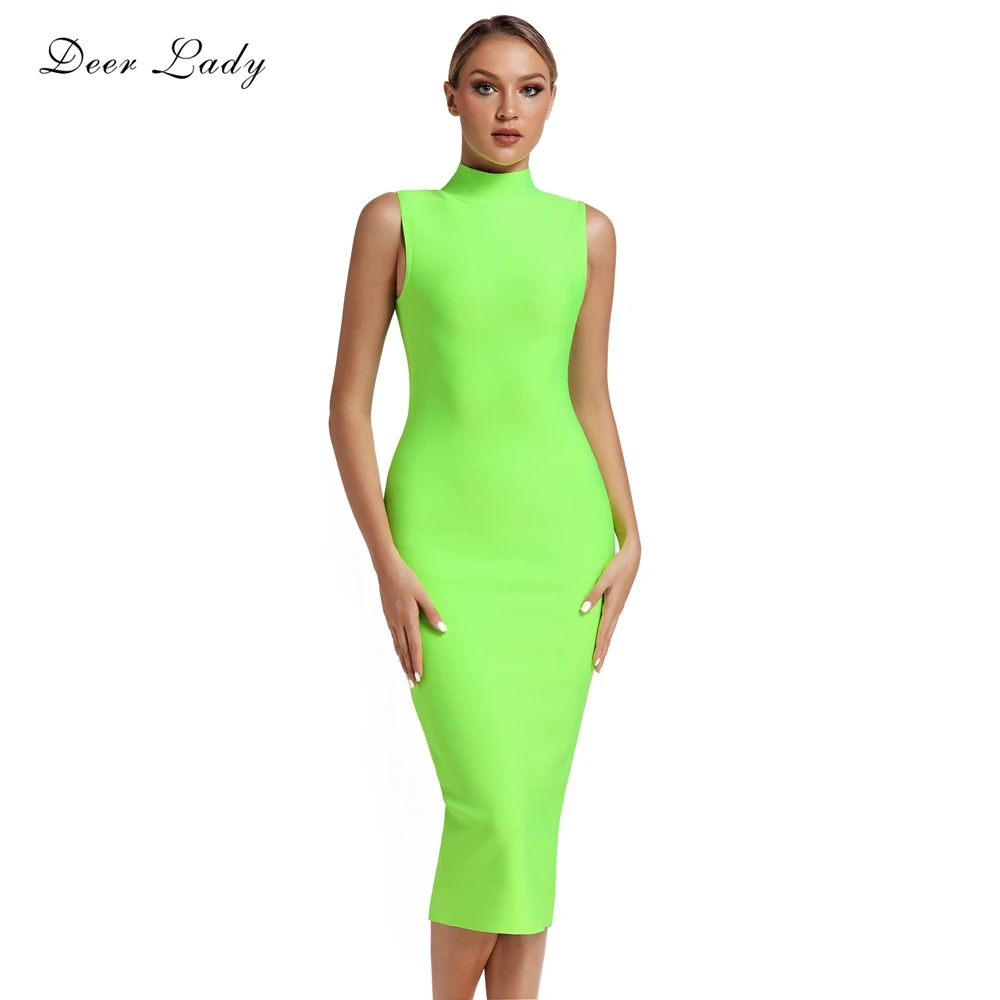 Женское облегающее платье с оленем Новое поступление 2019 зеленые бандажные