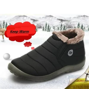 Водонепроницаемые женские зимние ботинки унисекс, теплые ботинки с мехом внутри и противоскользящей подошвой, Теплые повседневные ботинки для мам, Размеры 35-48