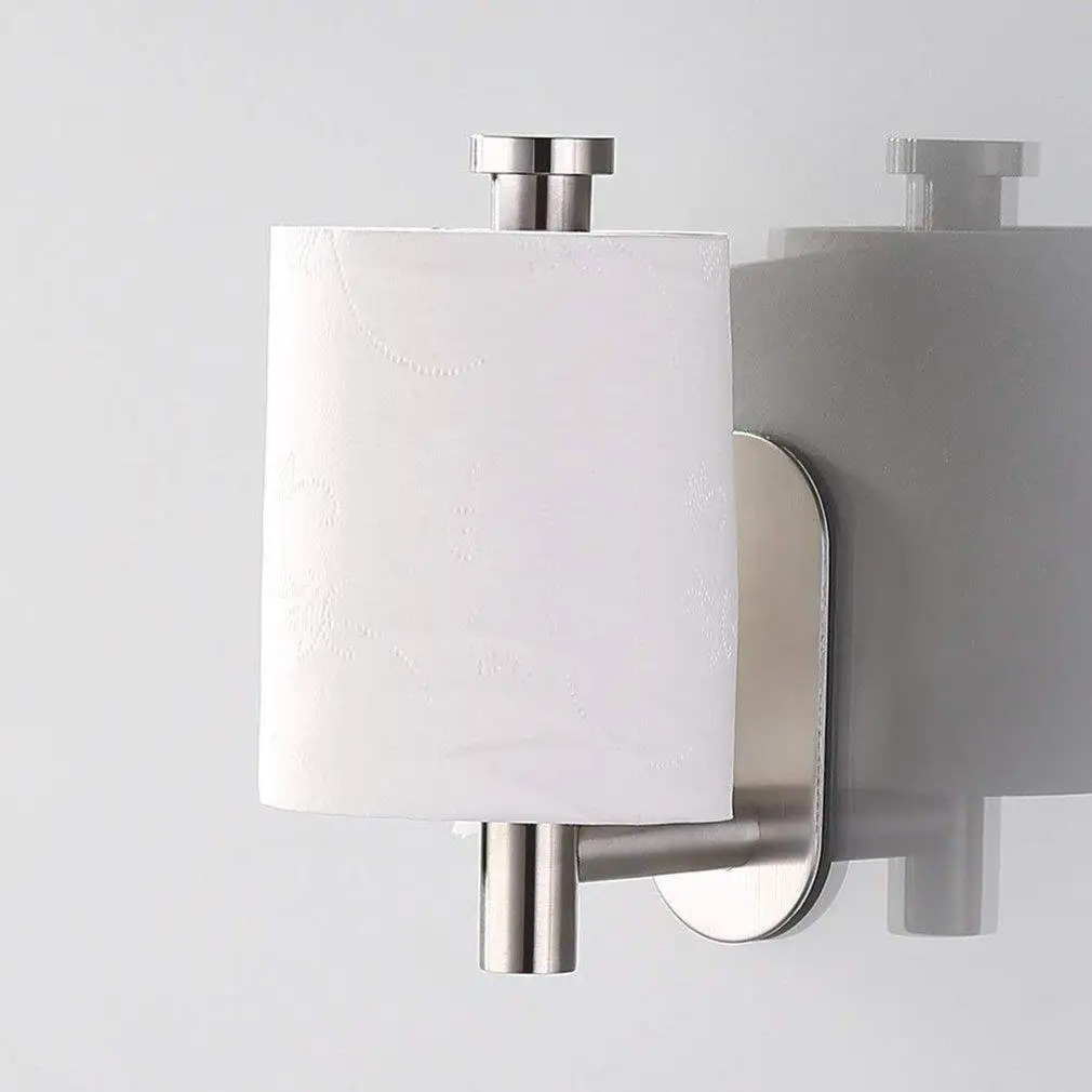 

Toilet Wall Mount Toilet Paper Holder Stainless Steel Bathroom Kitchen Roll Paper Accessory Tissue Towel Accessories Holders