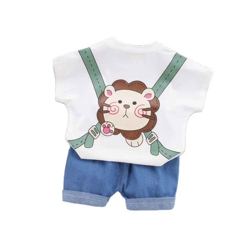 

Baby Boys Girls Summer Clothes Cartoon Cute Printed Lion Cotton Infant Sports Suit for A Boy T-Shirt + Shorts Children Clothing