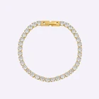 Новый роскошный блестящий циркониевый браслет для женщин и девушек с покрытием из 18-каратного золота титановый Stee Daimond браслет-цепочка с камнем изысканный подарок